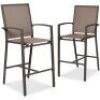 Set of 2 Outdoor Barstools, Patio Chairs w/ Footrests, All-Weather Mesh