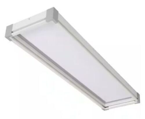 Commercial Electric&nbsp;Sebastian 48 in. x 13 in. Modern White Satin Nickel CCT Selectable LED Flush Mount Ceiling Light 4000 Dimmable Lumens