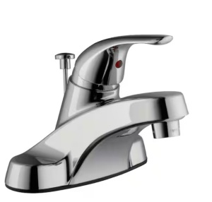 Glacier Bay Aragon 4 in. Centerset Single-Handle Low-Arc Bathroom Faucet in Polished Chrome