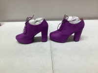 Allegra K Women's Lace Soft Lining Heel Ankle Booties size 9