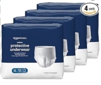 Amazon Basics Unisex Protective Underwear, Extra Large, 48 Count