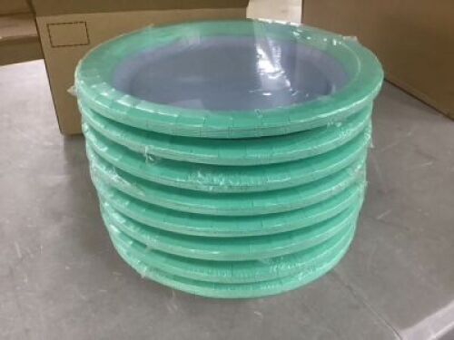 Case of (96) 8.5" Paper Plates, Blue/Green, 8 Pack&nbsp;