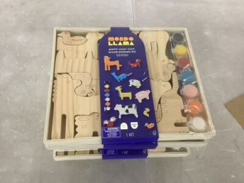 Lot of (2) Cases of Mondo Llama Paint Your Own Wood Animals Kit, 6 Pack