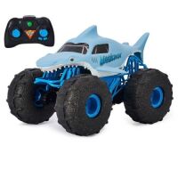 (4)Monster Jam Official Megalodon Storm All-Terrain Remote Control Monster Truck - 1:15 Scale-MISSING CONTROLLERS