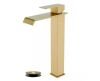 AIMADI Single Handle Waterfall Bathroom Vessel Sink Faucet with Pop-Up Drain Single Hole High Tall Vanity Taps in Brushed Gold