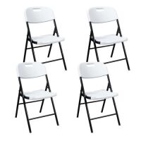 VINGLI Portable HDPE Folding Chairs with Steel Frame, 4 Pack&nbsp;