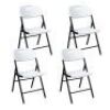 VINGLI Portable HDPE Folding Chairs with Steel Frame, 4 Pack&nbsp;
