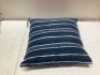 RizzyHome Navy Striped Throw Pillow - 2