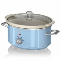Swan&nbsp;Retro Style 3.7 qt. Slow Cooker in Blue. Appears New