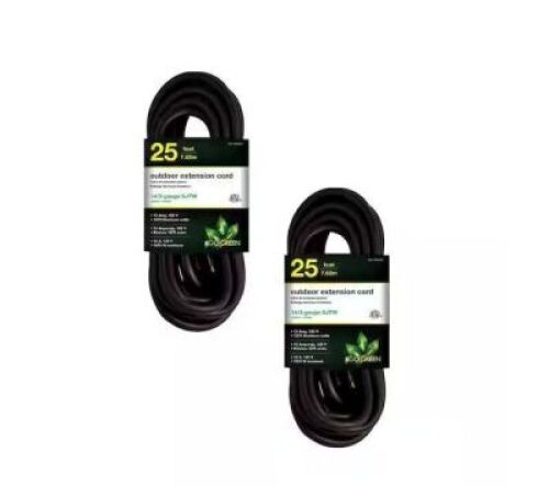 Lot of (2)&nbsp;Go Green Power&nbsp;25 ft. 14/3 SJTW Outdoor Extension Cord