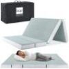 Twin Folding Portable Seafoam Mattress Topper w/ Plush Foam - 4in