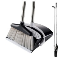 Broom and Dustpan Set, Lightweight, Gray and Black