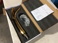 Wovier Brushed Gold Single Handle Bathroom Faucet with Supply Hose