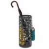 Entryway Modern Spherical Metal Umbrella Storage Stand w/ 2 Hooks, Drain Tray
