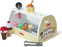 Melissa & Doug Wooden Scoop and Serve Ice Cream Counter -missing 3 pieces 