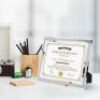 Hoikwo 8.5x11 Picture Frames, 6 Packs Silver Glass Certificate Frames for Document Diploma Award, Bling Picture Frames Only for Tabletop Display