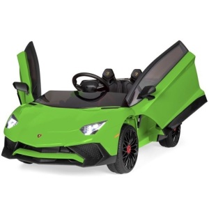 Kids 12V Ride On Lamborghini Aventador SV Sports Car Toy w/ Parent Control, AUX Cable