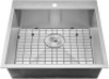 PKB Topmount Single Bowl Stainless Steel Kitchen Sink with Dish Grid and Drain Kit, 25" x 22" x 9" - Appears New&nbsp;