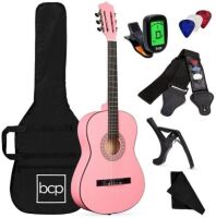Beginner Acoustic Guitar Set w/ Case, Strap, Extra Strings - 38in