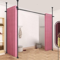 Room Divider, No Drilling Floor to Ceiling Room Divider Curtain Rods Freestanding Tension Rod Wall Divider Heavy Duty Black Room Dividers for Privacy,Partition Separators, 28-114inch(W) 4-10ft (H)