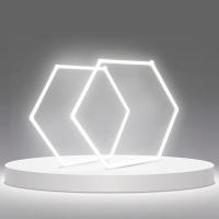12-Pack LED Hexagon Garage Light: 12700LM Car Detailing Shop Light, DIY Splicing Ceiling & Wall Decor Lights, for Workshop Basement Gym Warehouse Bar Gaming Room (12-Packs)