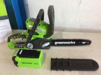 Greenworks 12" 40V Litihium-Ion Cordless Chain Saw, No Charger&nbsp;