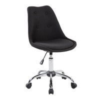 Techni Sport Black Armless Task Chair with Buttons