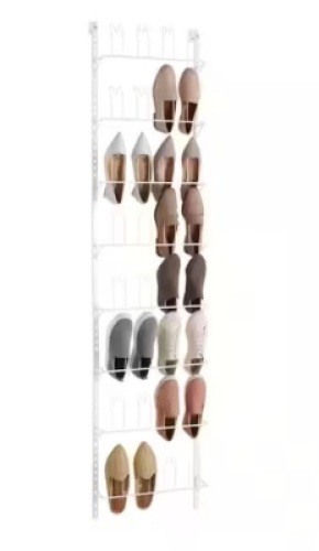 Everbilt&nbsp;77.50 in. H 16-Pair White Steel Hanging Shoe Organizer
