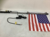 3' Color LED Lighted Pole w/ Flag, E-Comm Return Missing Remote, Sold As-is