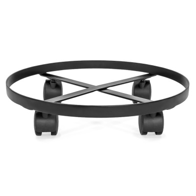 Lot of (3) 14in Heavy Duty Metal Round Rolling Plant Stand Caddy 
