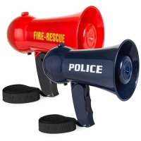 Lot of (2)&nbsp;Pretend Play Fire and Police Megaphone Toy Set w/ Siren, Volume Control&nbsp;