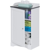 Modern Contemporary Bathroom Floor Storage Organizer Cabinet w/ 3 Shelves, Versatile Door