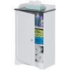 Modern Contemporary Bathroom Floor Storage Organizer Cabinet w/ 3 Shelves, Versatile Door