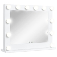 Hollywood LED Vanity Mirror, Tabletop or Wall Mountable w/ Removable Stand, 3 Color Temperatures