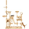 96in Multi-Level Cat Tree Scratcher Condo Palace Play Furniture w/ Cubbies, Ropes 
