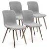 Set of 4 Mid-Century Modern Dining Room Chairs w/Fabric Upholstery