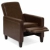Modern Sleek Upholstered Faux Leather Padded Executive Recliner Club Chair w/ Leg Rest