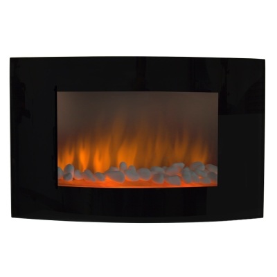 35in Heat Adjustable Electric Wall Mount and Free Standing Fireplace Heater w/ Glass
