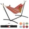 2-Person Brazilian-Style Double Hammock w/ Carrying Bag and Steel Stand. Appears New