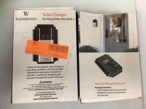 Lot of (2) Solar Charger for Ring Video Doorbell 2, E-Commerce Return, Sold as is