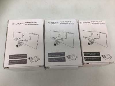 Lot of (3) Gutter Mounts for Surveillance Camera, Appears New, Sold as is