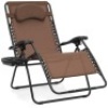 Oversized Reclining Zero Gravity Chair Lounger w/ Cup Holder, Pillow. Appears New