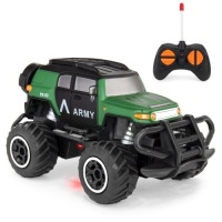 Lot of (3) 1/43 Scale Mini Off-Road 4x4 Military Remote Control Monster Truck Toy w/ Lights&nbsp;