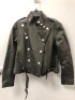 Ralph Lauren Womens 100% Cow Leather Jacket, M, New w/ 2 missing button caps, Sold as is
