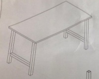 Desk w/ Metal Legs, Appears New, Sold As-is