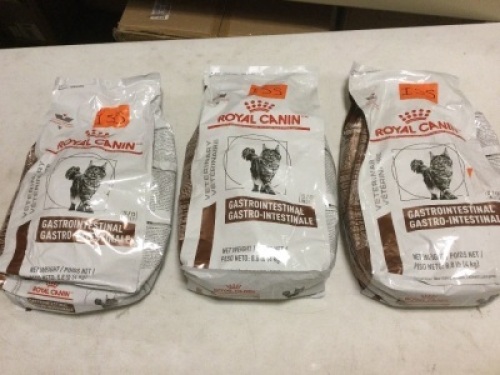 (3) Unopened 8.8 lbs Bags of&nbsp;ROYAL CANIN Gastro Intestinal Fiber Response for Feline.