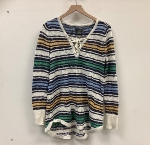 Natural Reflections Womens Lace Up Sweater, Large, Appears New