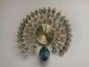 Peacock Wall Clock Metal Design Wall Art Quartz Clock, Appears New, Untested