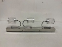 Chrome 3 Sconce Light Fixture, E-Comm Return, Appears New, Untested