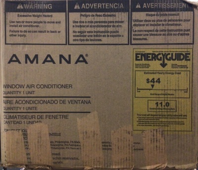 Amana Air Conditoner, E-Commerce Return, Untested, Sold as is